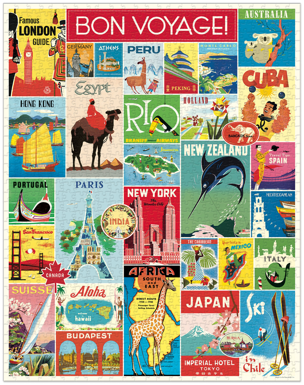 Travel Cavallini Puzzle 1000 Teile