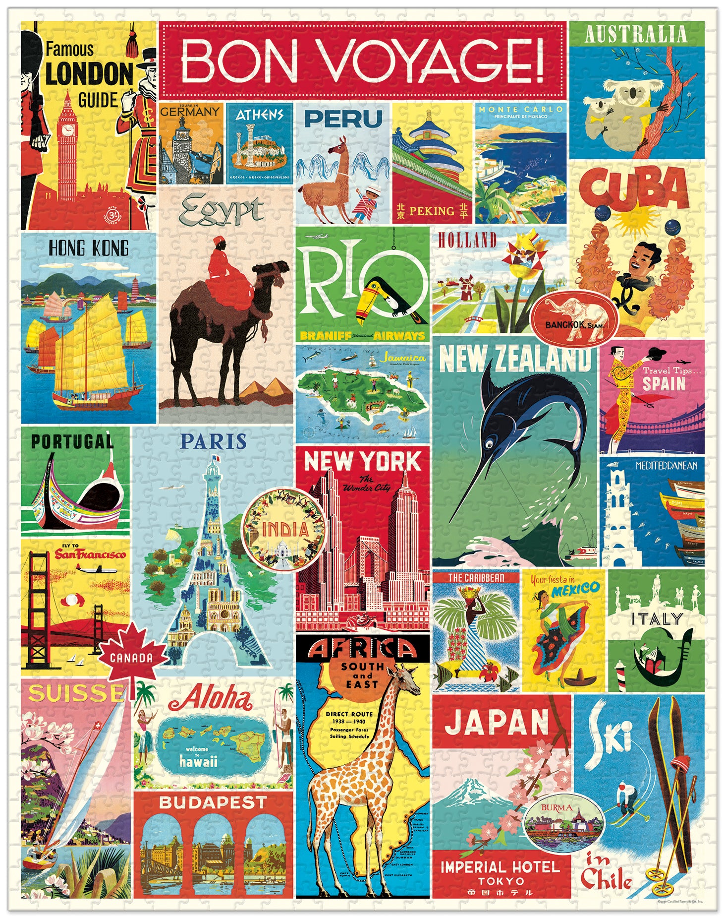Travel Cavallini Puzzle 1000 Teile
