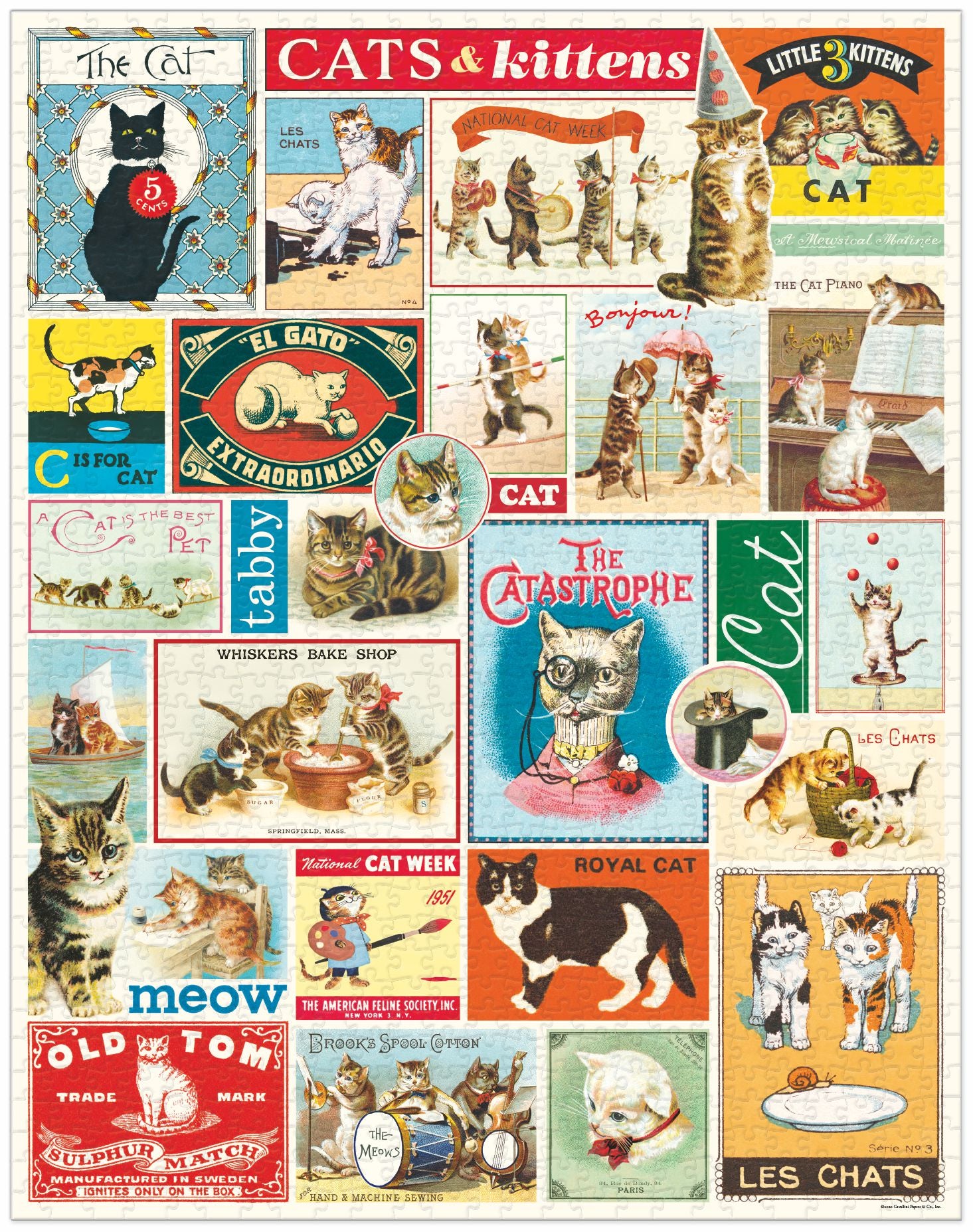 Cats & Kittens Cavallini Puzzle 1000 Teile
