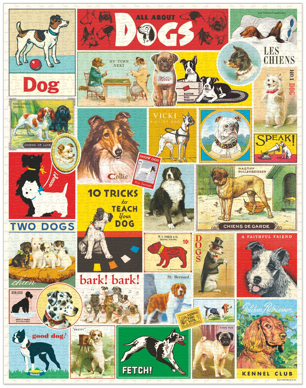 Vintage Dogs Cavallini Puzzle 1000 Teile