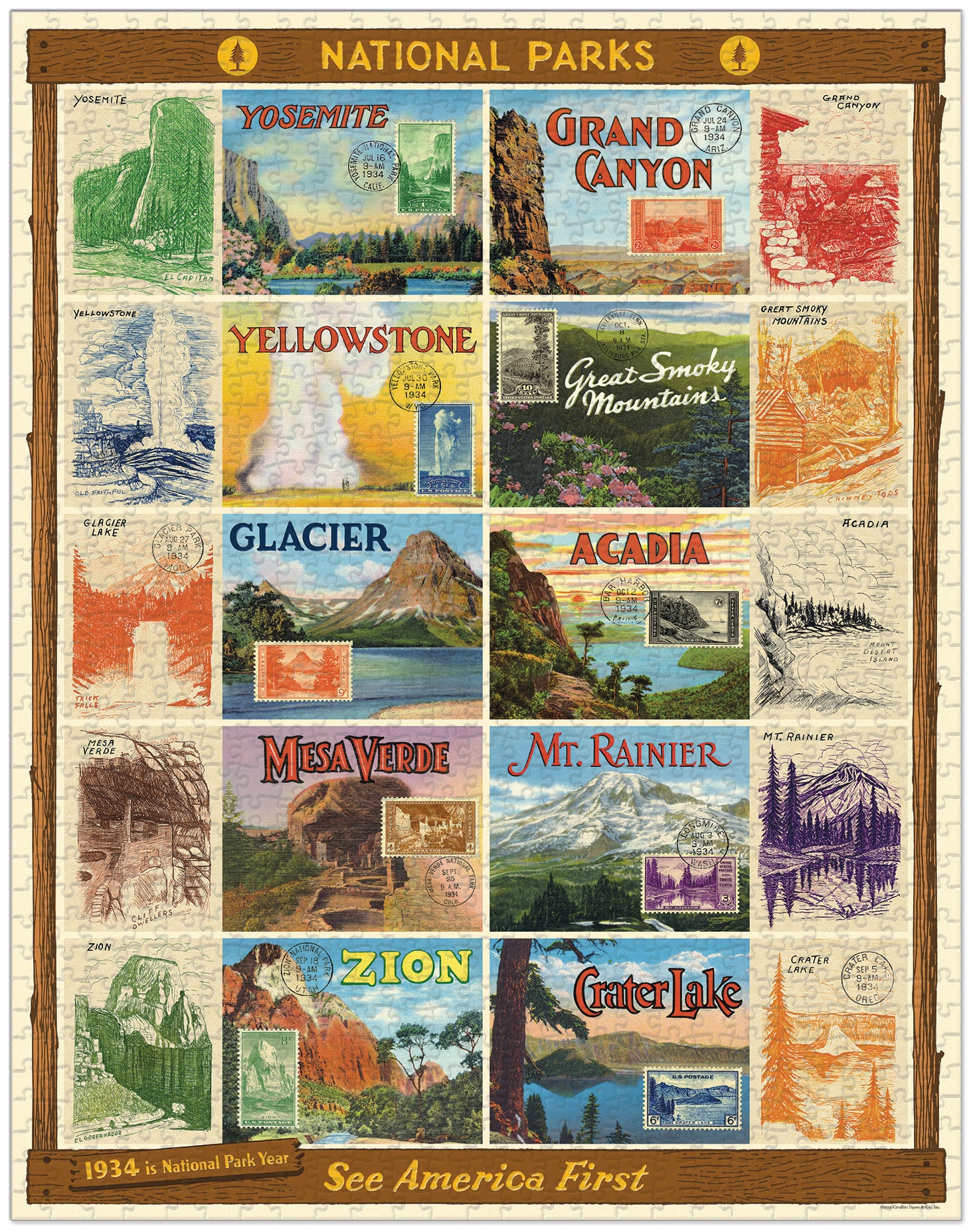 Nationalparks II Cavallini Puzzle 1000 Teile