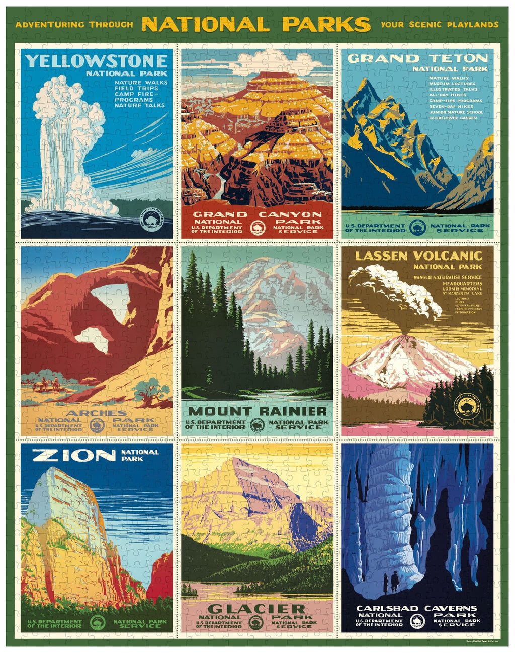 Nationalparks Posters Cavallini Puzzle 1000 Teile