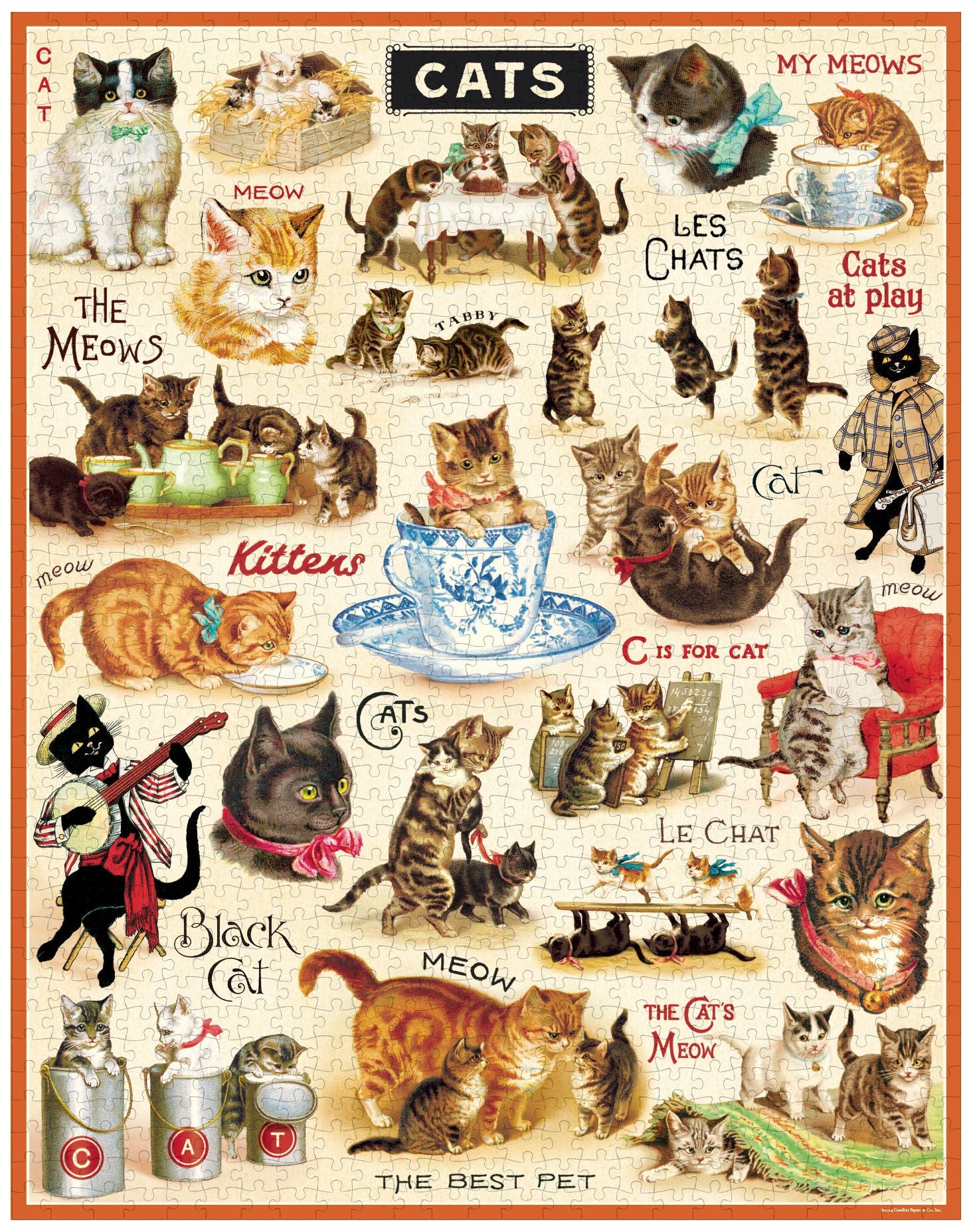 Vintage Cats Cavallini Puzzle 1000 Teile